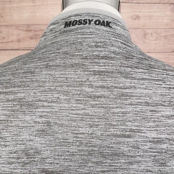 Mossy Oak Pullover Mens XL Gray 1/4 Zip Long Sleeve Outdoor Athletic Shirt - Picture 5 of 7